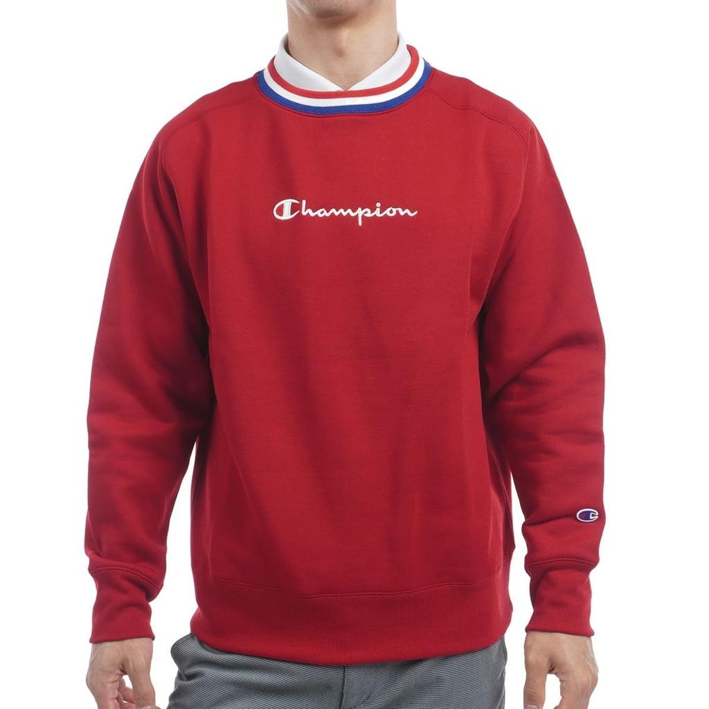 Champion Terry Crew Neck Long Brushed Fleece and Odor Script Golf Size Techweave® Sweatshirt, Sleeve, Lining, Anti-Static, Stretch, Warm,