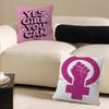 1PC Feminist Fashion Art Pink Girl Power Cushion Cover Polyester Sofa Cushions Decorative Pillows Home Decoration Pillowcover