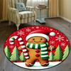 Christmas The Gingerbread Man Round Carpet Living Room Bedroom Floor Mat Festive Atmosphere Christmas Tree Home Rug
