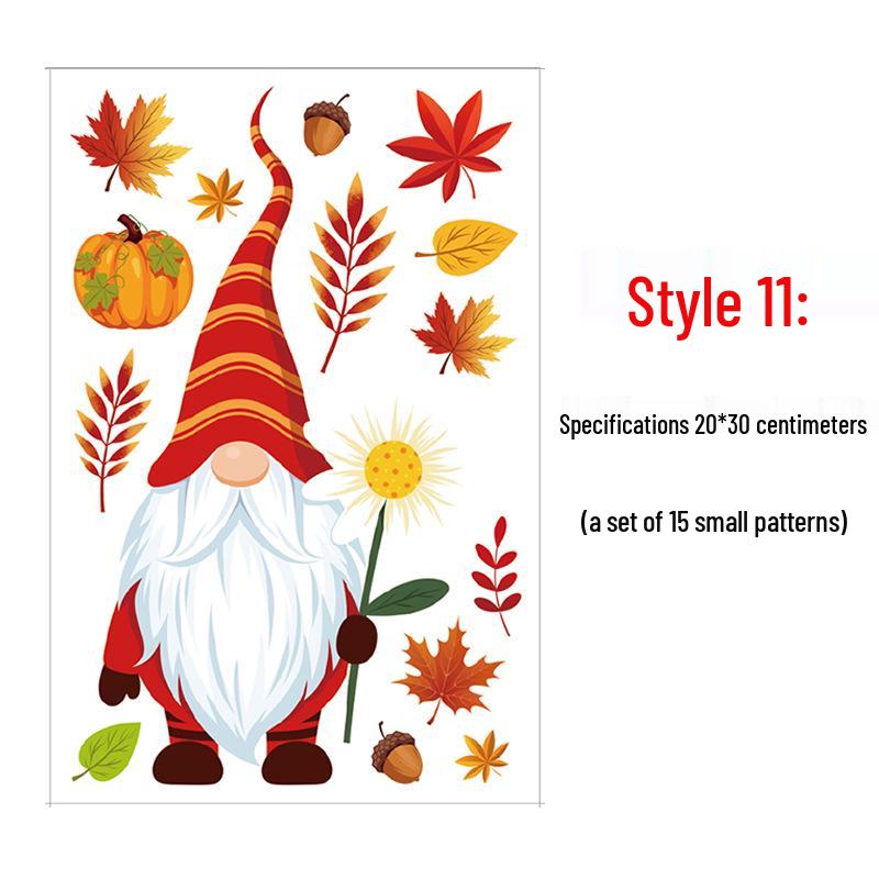 Thanksgiving Turkey & Autumn Maple Leaf Wall Stickers