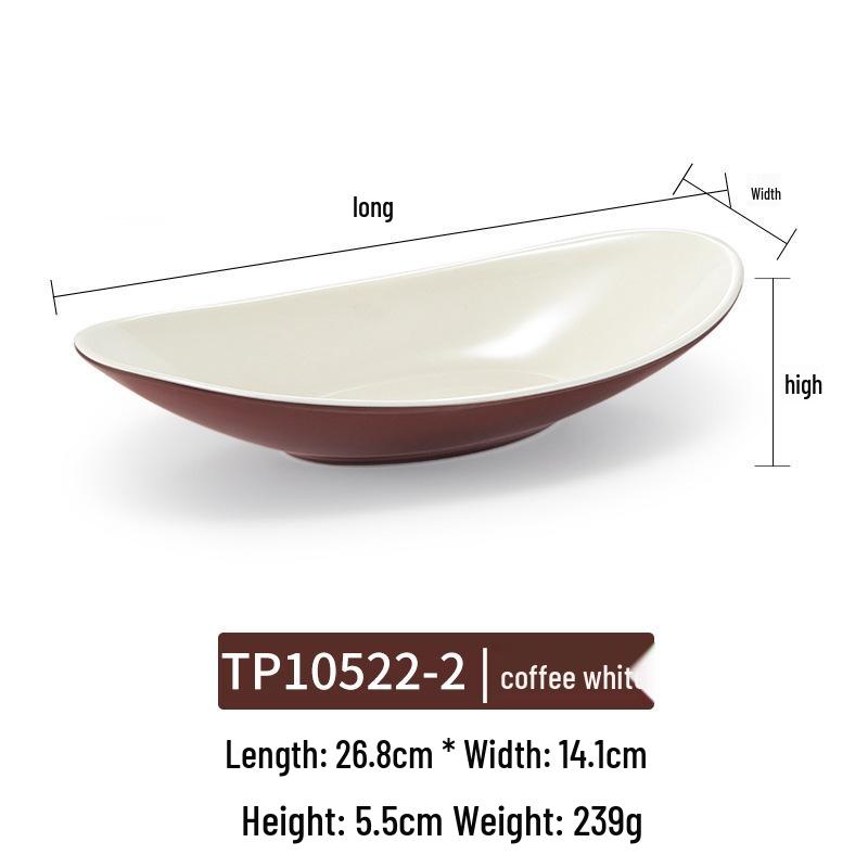 Melamine Rectangular Plate for BBQ & Side Dishes - Imitation Porcelain Tableware