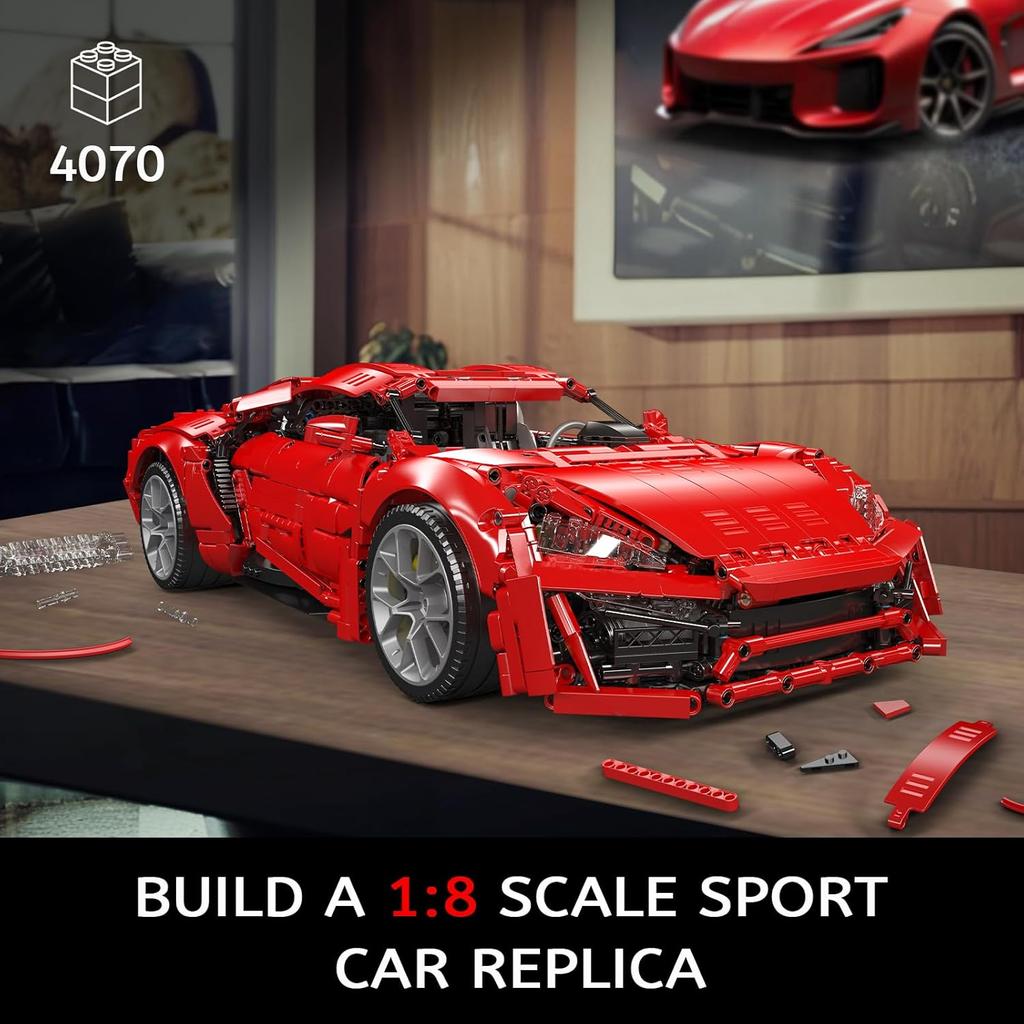 MOULD KING 13190 Technisches Auto Baustein Fernbedienung Lykan Hypersport Rennwagen Modell Montage Ziegel Spielzeug Kinder Geschenk