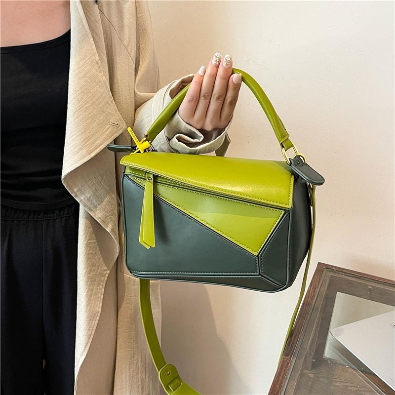 New Women's Handbag Geometric Contrasting Color Shoulder Bag Crossbody Bag Ladies Designer Luxury Bag  Sac De Luxe Femme