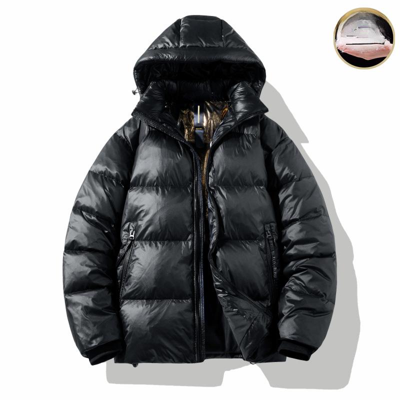 Short Glossy Down Jacket for Men and Women, Thickened White Duck Down Loose Couple's Bread Coat, New Winter Clothing