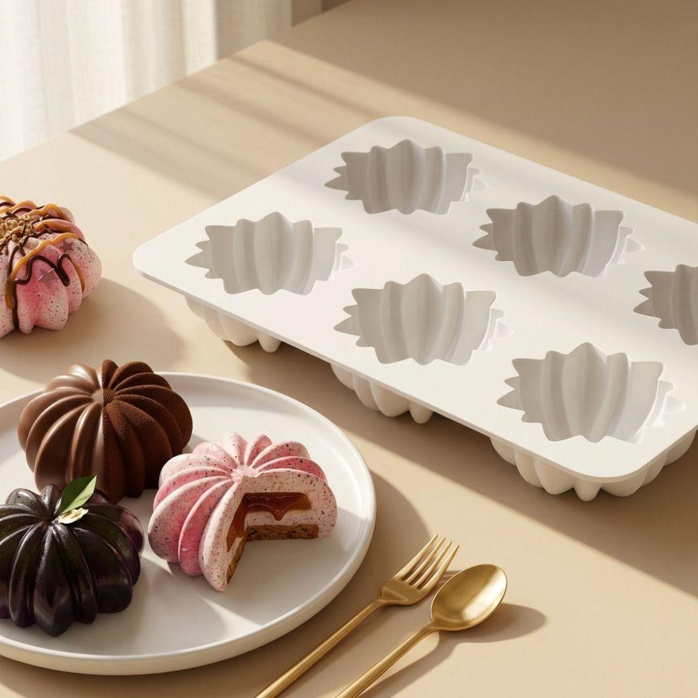 Heat-Resistant 3D Flower Mousse Cake Mold 6 Cavity Baking Cake Molds Pudding Mould  Pastry Making