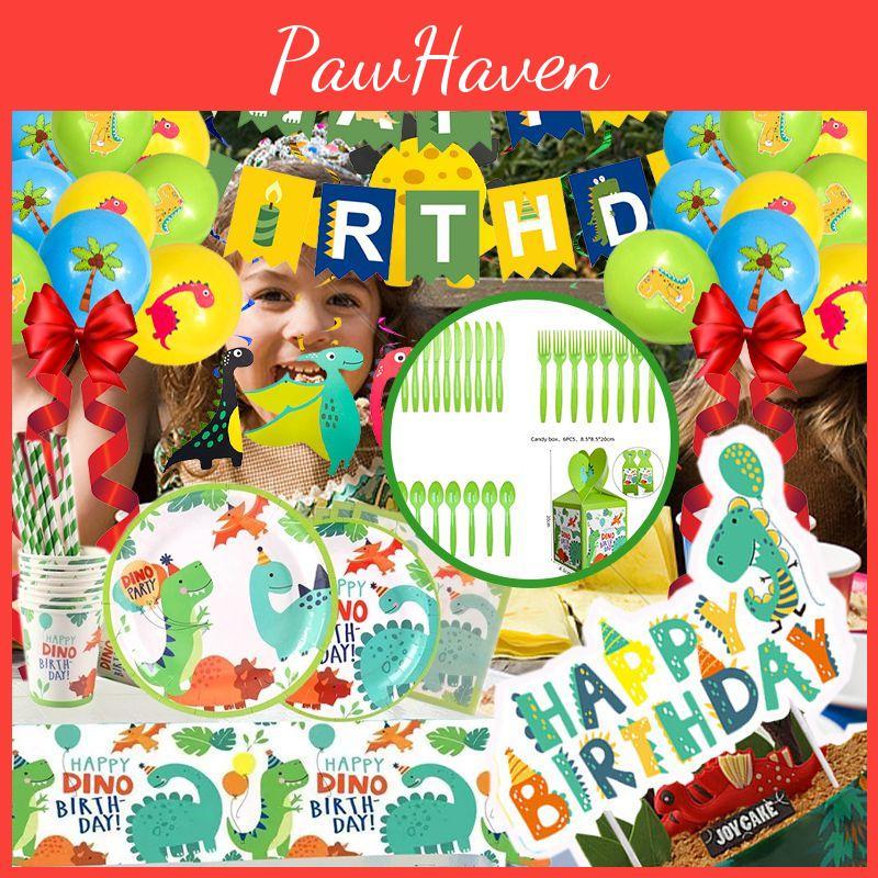 Delightful Cartoon Dinosaur Party Birthday Supplies Plates Cups Tablecloth And Banner