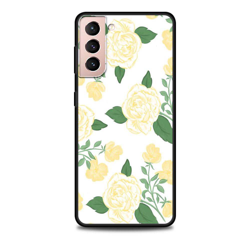 

Чехол с цветочным принтом и милым бантом-тюльпаном для Samsung Galaxy S20 FE S22 S23 Ultra S21 S10 Lite S9 S8 Plus S7 Edge, черный силиконовый чехол для телефона Samsung S10 Lite