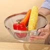 1pcs Stainless Steel Rice Washing Sieve Fine Mesh Basket Kitchen Colander Fruit Rinser Strainer Container Vegetable Washing Bowl