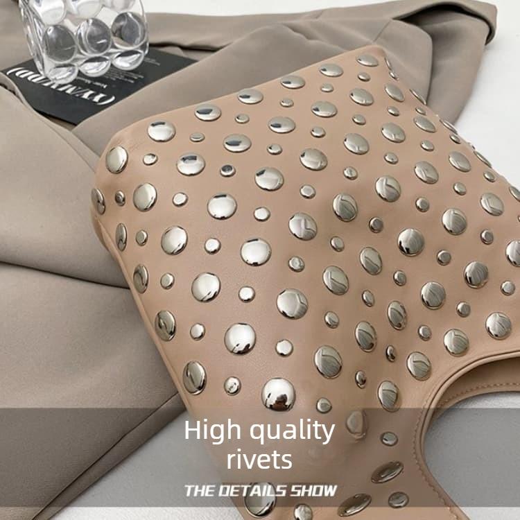 Metal Rivet Tote Bag Women's Shoulder Underarm Bag