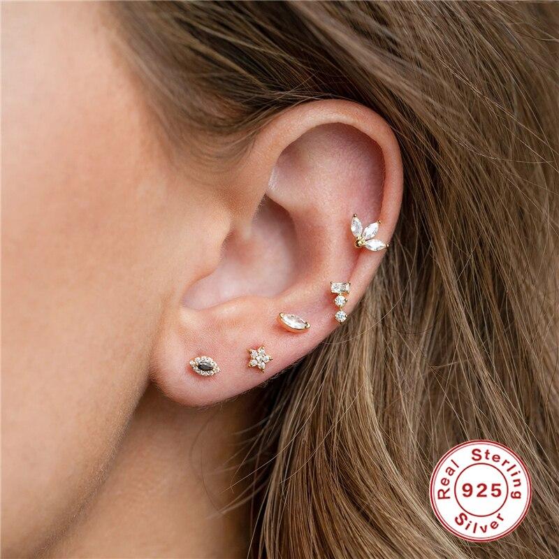 1pc Real Silver 925 Earring  Trend Earrings For Women Devil Eyes Stud Earrings Pendientes For Wedding Party Gift