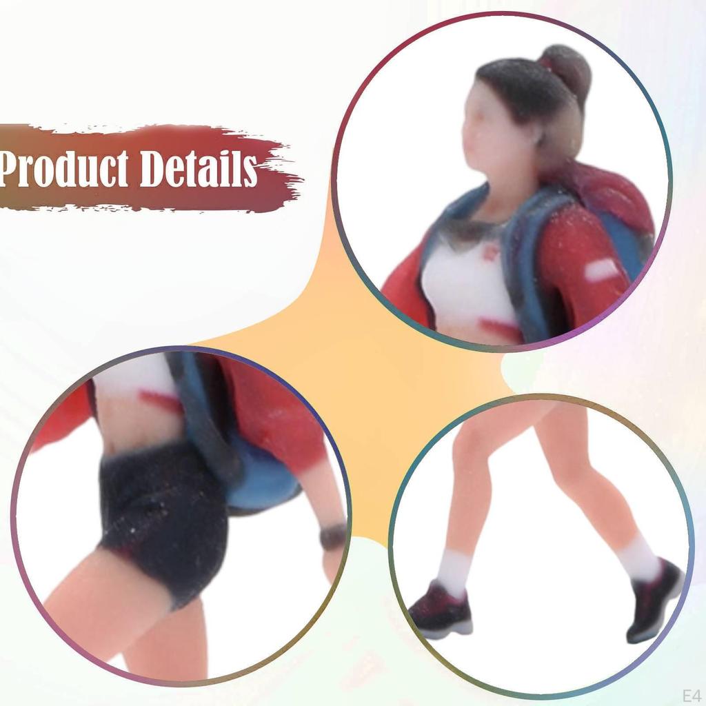 1/64 Female Figure Mini Figurine Photo Prop People Layout Tiny Model for Sand Table