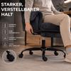 Office Chair with Adjustable Backrest, Rolling Upholstered Chair, Upholstered Armchair, Height Adjustable, Steel, Dark Grey