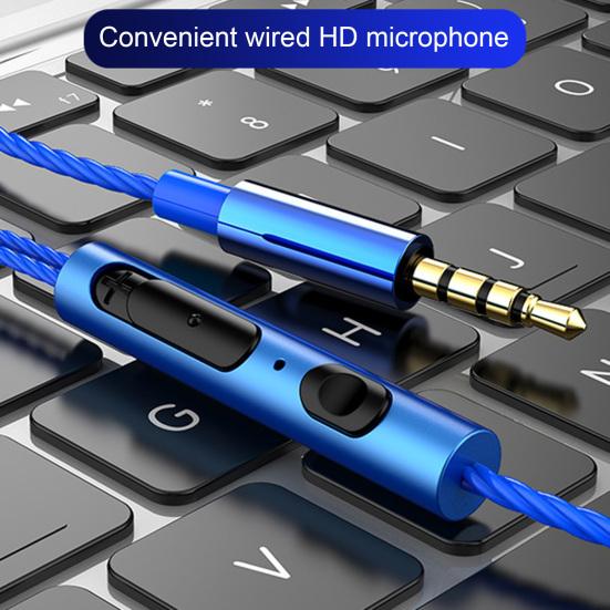 Wired Earbuds Ergonomic Heavy Bass In-ear 1.2m Metal 3.5mm Wire Control Earphones for Music
