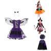 Adorable Children Halloween Witch Costume Gown For Girls With Stylish Bow Design