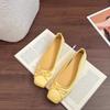Inner Height Increase 3CM Apricot Gentle Evening Shoes Women's Shoes 2025 New Spring and Summer Red Satin Ballet Shoes
