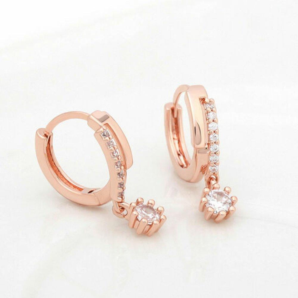 14K Gf Riena Gold Field Pin One-Touch Ring Gold Needle Earrings