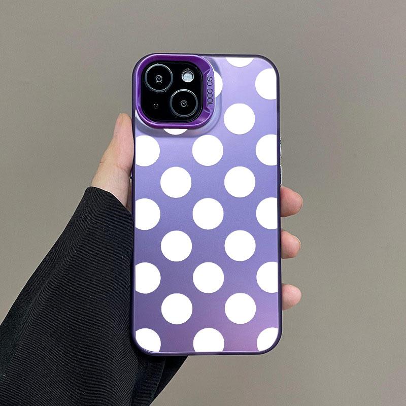 Minimalist Black White Polka Dot Pattern Laser Phone Case For iPhone 15 14 Pro Max Plus 17 16 Pro Max 13 Mini 12 11 Pro Max Case