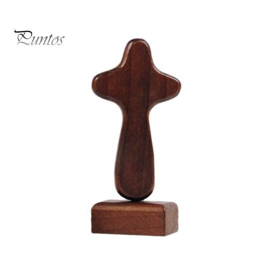 

Деревянный крест с магнитной основой, ручной работы, молитвенный крест веры, домашний офис, книжная полка, украшение для рабочего стола темно-коричневого
