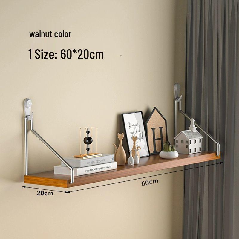 Punch-Free Wall-Mounted Iron Art Storage Rack for TV, Living Room, or Bedroom Décor.