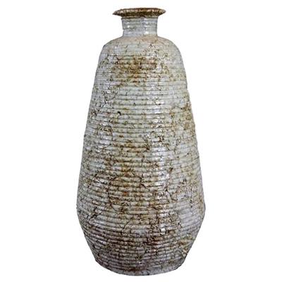 Cream Stripe Stone Vase, 45x22cm