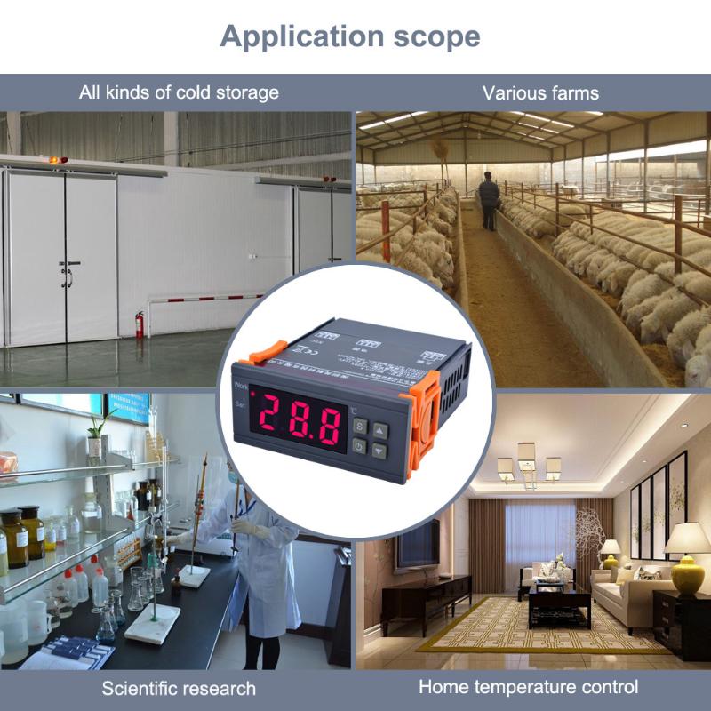 Dual Digital Thermostat Temperature Humidity Control 1210W Thermometer Hygrometer Incubator Controller 220V 12V 24V