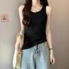 I-shaped Sling Vest Women's Inner Summer Collarbone Round Neck Tight Suit Bottoming Anti-light Sleeveless Outer Top