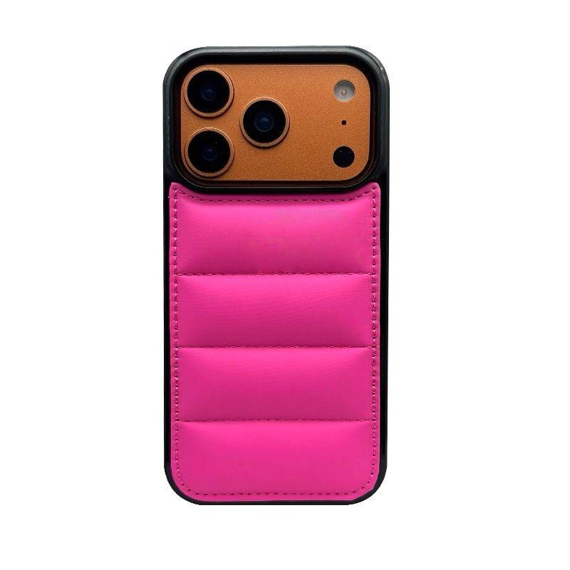 Luxus Daunenjacke Puffer Handyhülle für iPhone 17 Air 15 16 14 Plus 13 12 11 17 Pro Max Weicher Stoff Silikon Candy Cover Funda