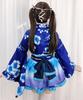 Milky Time Yukata, Japanese Style Miniskirt, Cute Cosplay Halloween Costume Set, Summer Festival, Oiran (Blue)