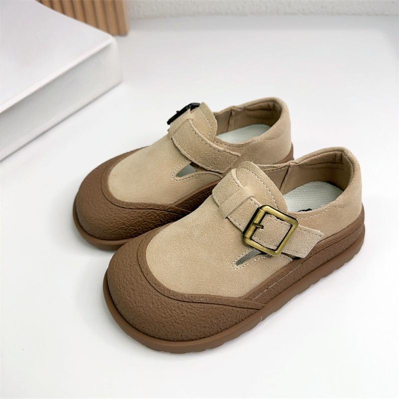 Chaussures Décontractées Rétro pour Enfants Chaussures à Gros Orteil Chaussures en Cuir pour Garçons et Filles Chaussures Simples Cuir Givré