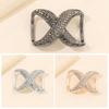 Scarf Rings for Women X Shaped Scarf Buckle Rhinestone Shawl Slide Pin Clip