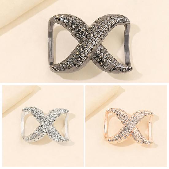 Scarf Rings for Women X Shaped Scarf Buckle Rhinestone Shawl Slide Pin Clip