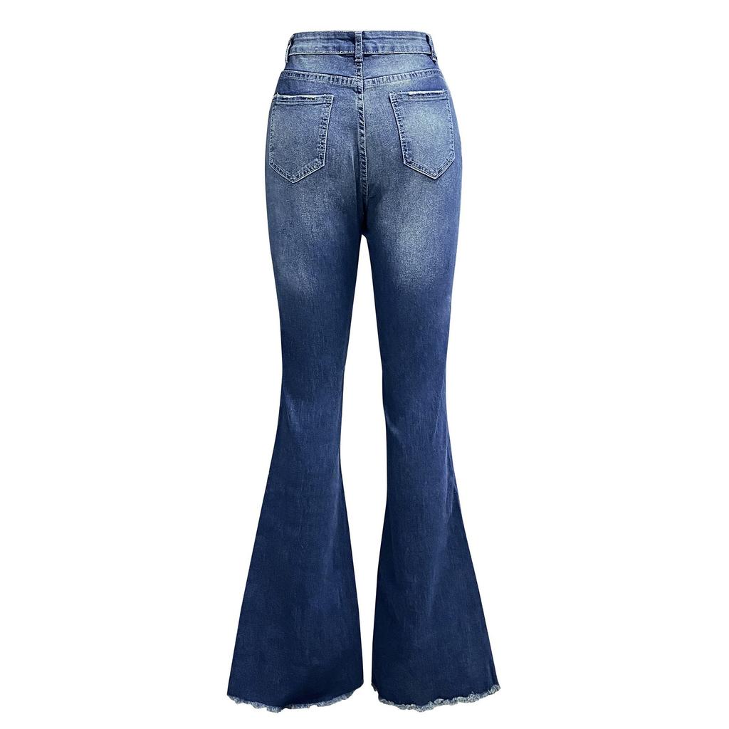 Women's Denim Classic Versatile High Waist Fashionable Trousers