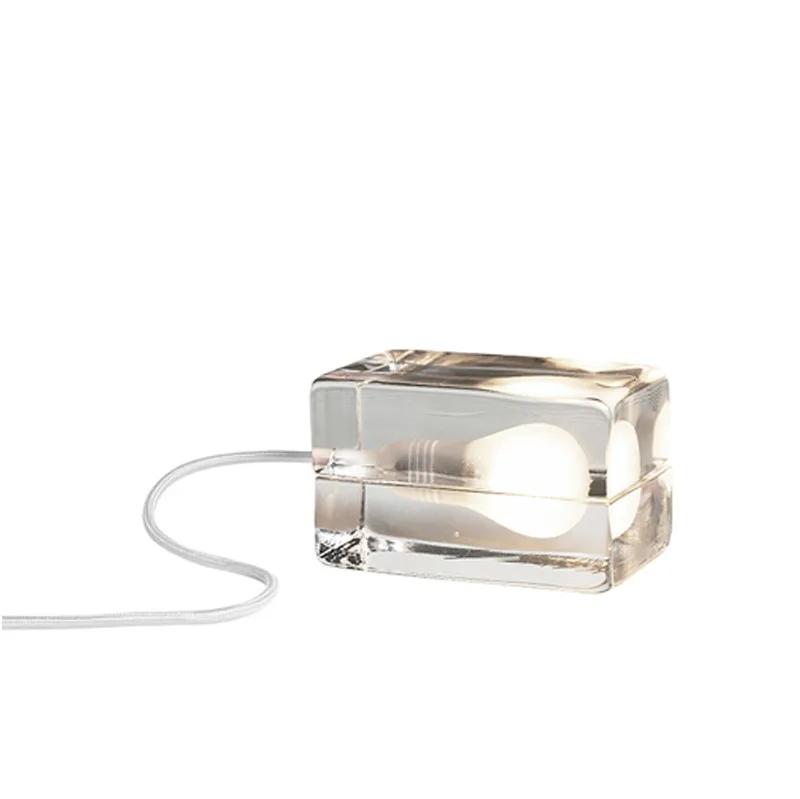 Современная прозрачная стеклянная светодиодная настольная лампа Clear Ice Cube Настольная лампа Nordic Спальня Прикроватная настольная лампа Домашний декор Светильники