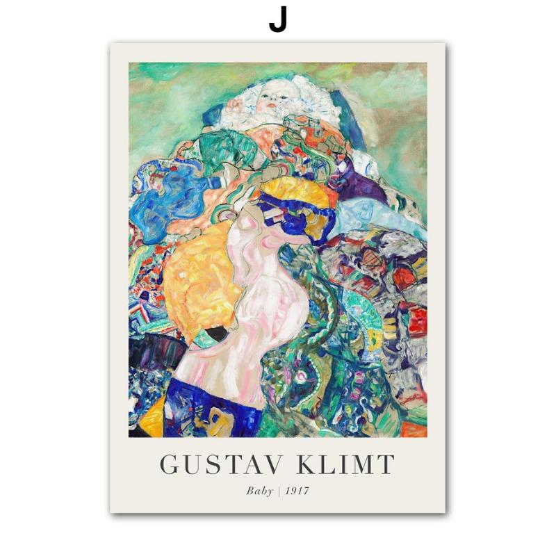 Klasyczny Gustav Klimt Abstrakcyjna Figura Dzieło Sztuki Pocałunek Drzewo Życia Plakat Malarstwo na Płótnie i Druki Obrazy Ścienne Dekoracja Domu Prezenty