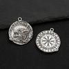 New Embossed Wolf Head Nordic Compass Letter Necklace Jewelry Necklace Pendant