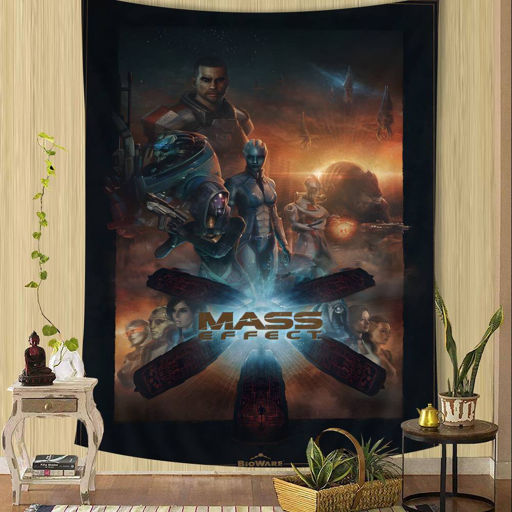 Mass Effect Vintage Tapestry Art Printing Art Science Fiction Room Home Decor Home Decor