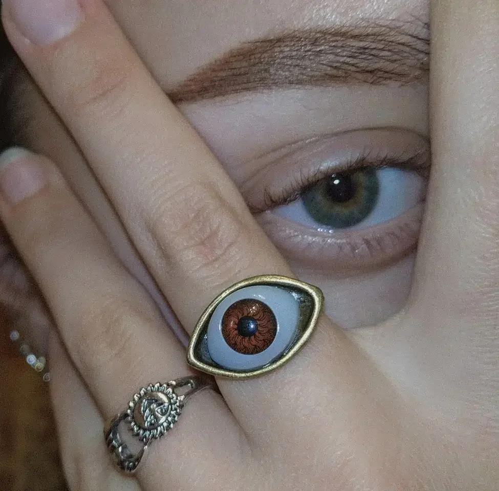 1 Stück Auge Vampir 1 Gotisch Übertrieben Punk Schmuck Braun Mode Schick Ringe Blau Stil Mode Heißes Geschenk Großhandel