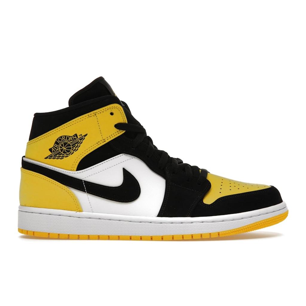 Air Jordan 1 Mid SE Yellow Toe Men Sneakers Black Black-Tour-Yellow-White 852542-071