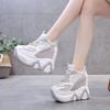 Fashion High-Quality Trainers Sneakers Women High Platform Shoes New Breathable Women Height Increasing Shoes 12.5CM Thick Sole Woman