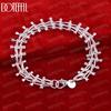 925 Sterling Silber Doppelreihiges Perlenkettenarmband Modischer Hochzeitsschmuck