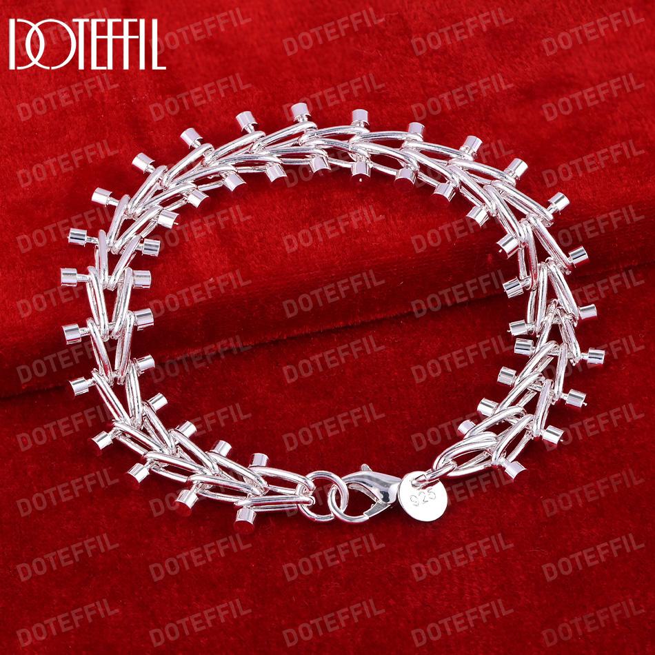925 Sterling Silber Doppelreihiges Perlenkettenarmband Modischer Hochzeitsschmuck