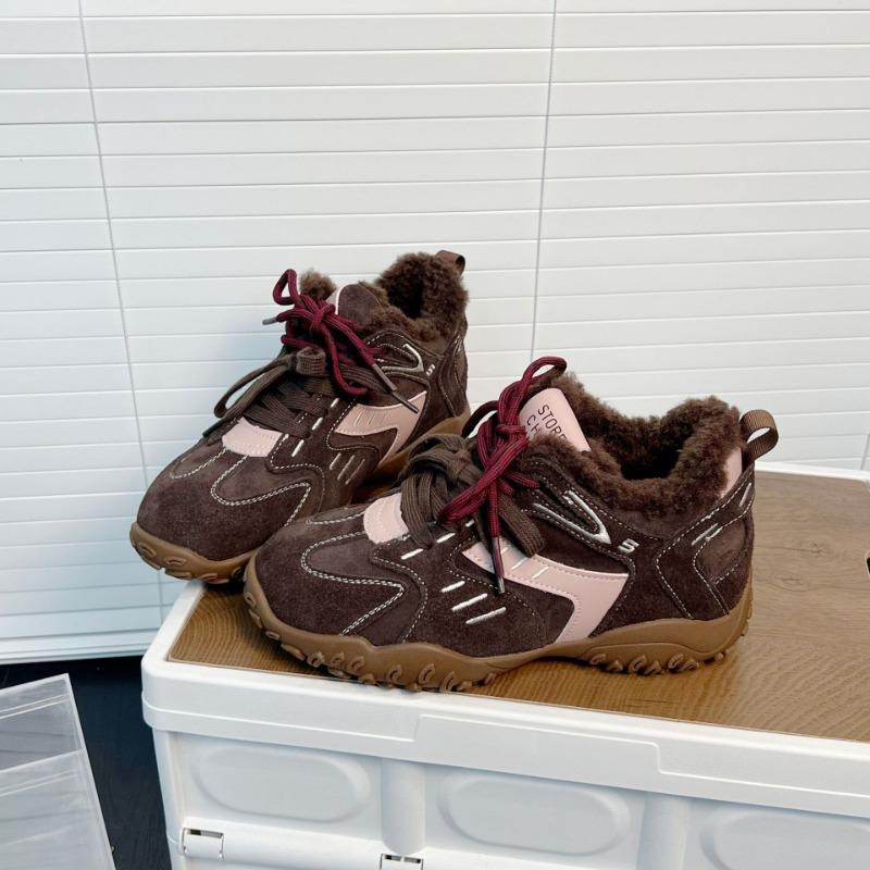 Small Inner Height Increase Women's New Cotton Shoes Autumn and Winter Velvet Versatile Sports Dad Shoes