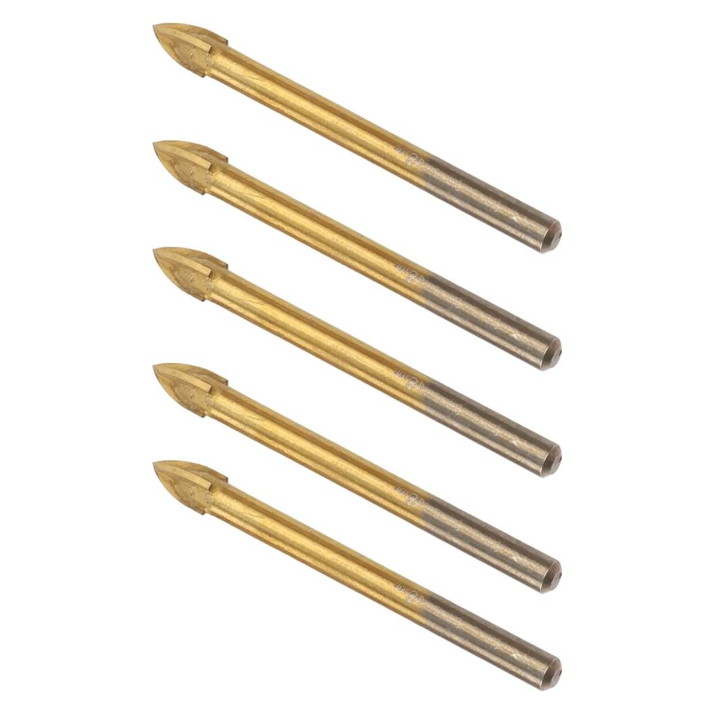 5-piece 5-12mm Glass Drill Bit Set Suitable For Reaming And Deburring Walls, Tiles, Glass, Metal, Marble, And Wood.
