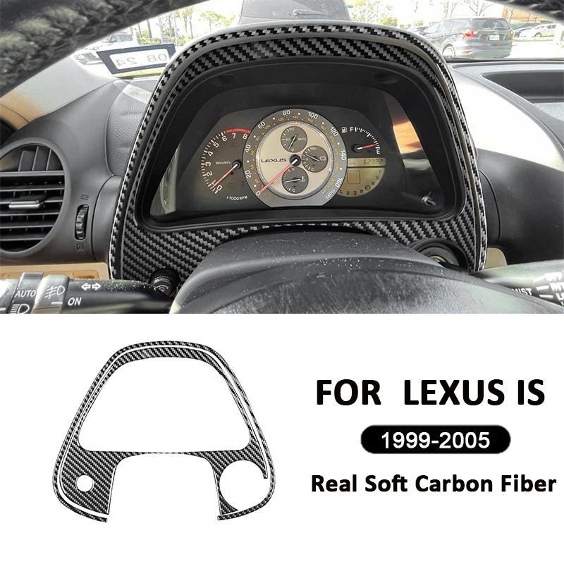 For LEXUS IS 1999-2005 Carbon Fiber Car Center Console trument Screen Frame Trim Cover Decoration Sticker Inner Accessories