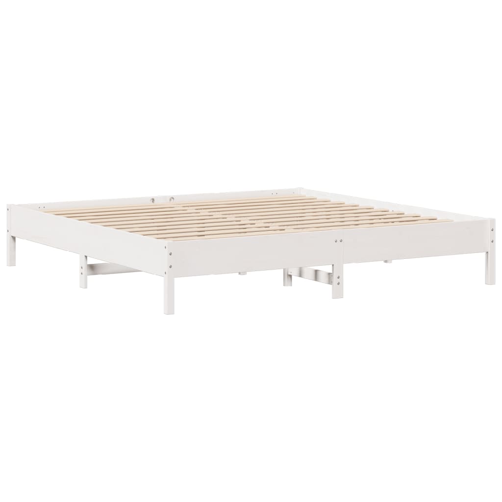 Solid Wood Bed without Mattress White 180x200 cm Pine Wood
