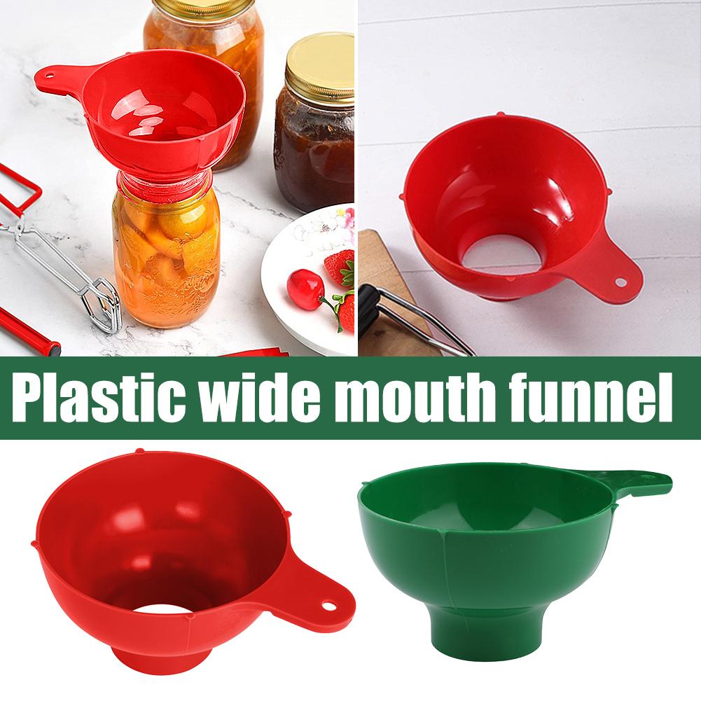 Green Plastic Canned Funnel Wide Mouth Funnel Jars Folding Funnel with Long Neck Liquid Filling Funnels Kitchen Gadget