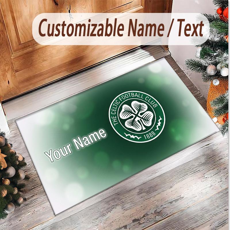 Personalized Crystal Velvet Carpet Celtic FC Pattern Non Slip Floor Rug