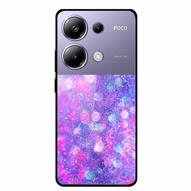 Colorful Aesthetic Tempered Glass Phone Case for Redmi 12 5G & POCO M6 PRO