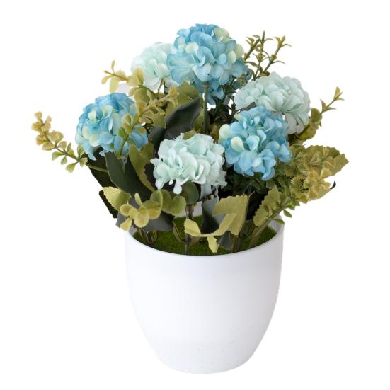 1Set Bonsai Hortensien Künstliche Kunststoff Büro Schreibtisch Nachahmung Topf Blume