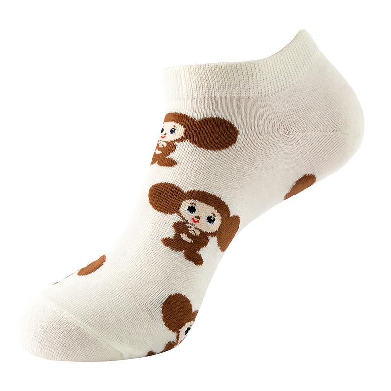 Herren Frühling Sommer Modetrend Ölgemälde Flacher Ausschnitt Kurze Bootssocken